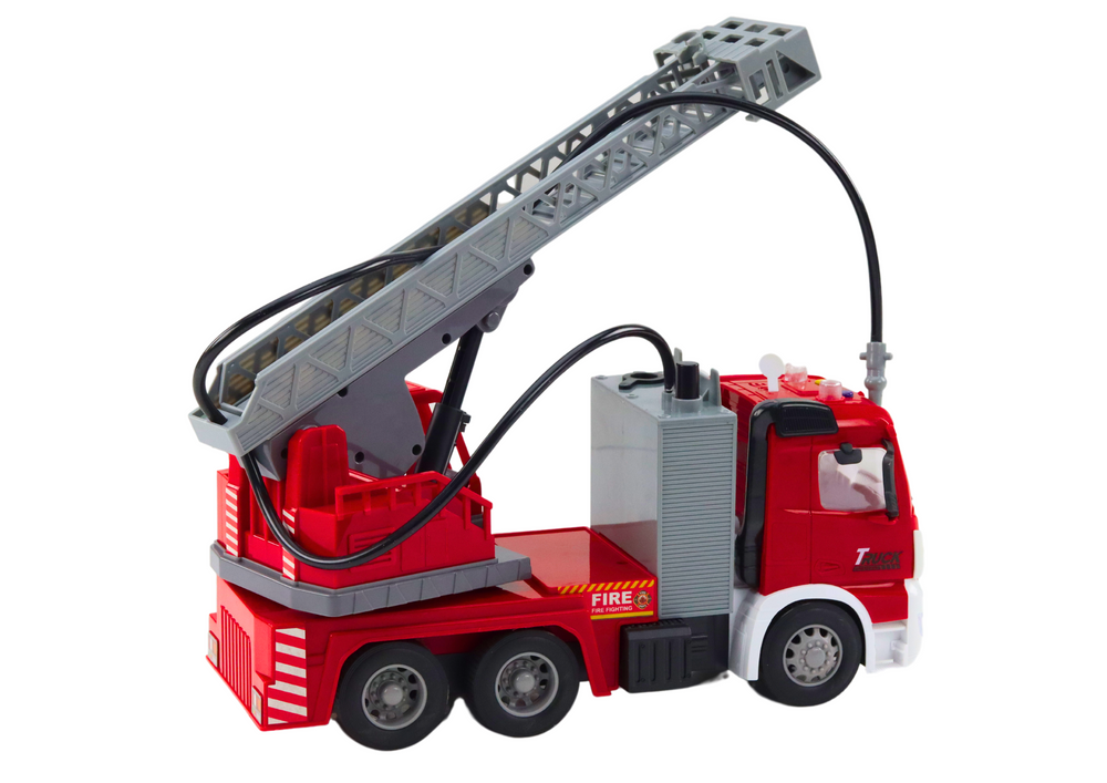 Brandweerwagen Speelgoed met Sirene - 31 cm - Verstelbare Ladder - Batterijen Inclusief