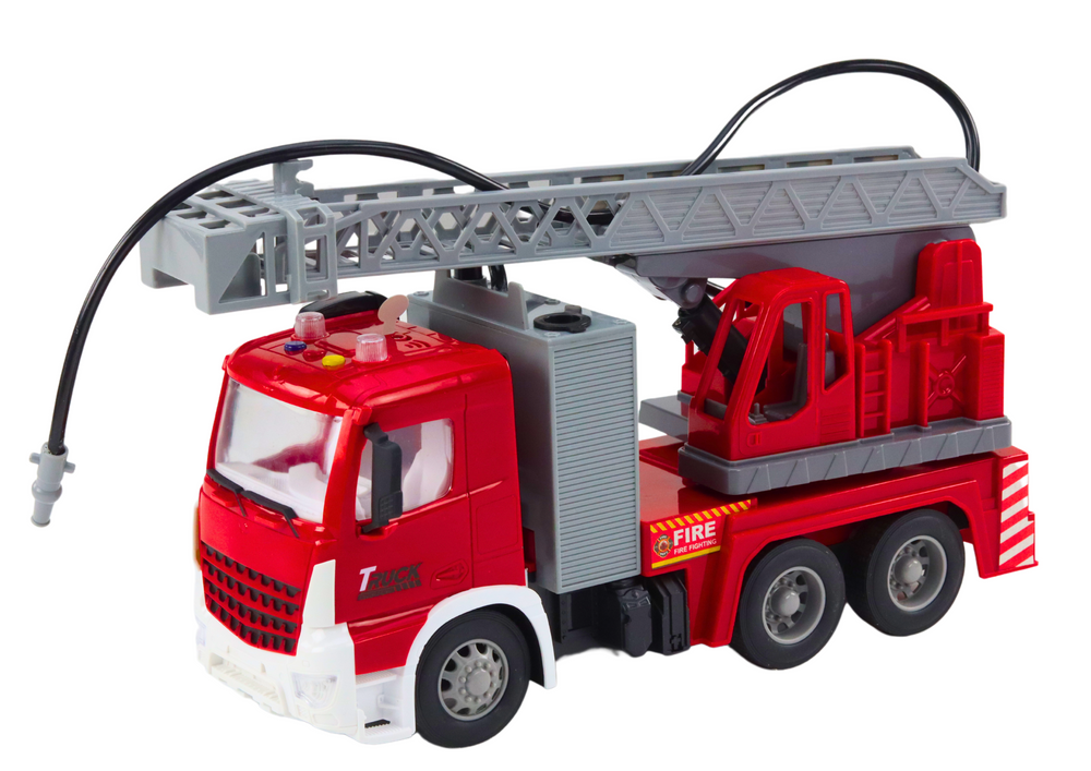 Brandweerwagen Speelgoed met Sirene - 31 cm - Verstelbare Ladder - Batterijen Inclusief