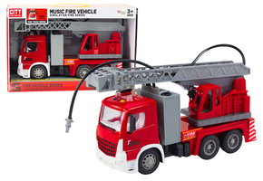 Brandweerwagen Speelgoed met Sirene - 31 cm - Verstelbare Ladder - Batterijen Inclusief