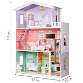 Luxe Compleet Poppenhuis 114cm - Inclusief Lift en 10-delige Meubelset