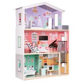 Luxe Compleet Poppenhuis 114cm - Inclusief Lift en 10-delige Meubelset