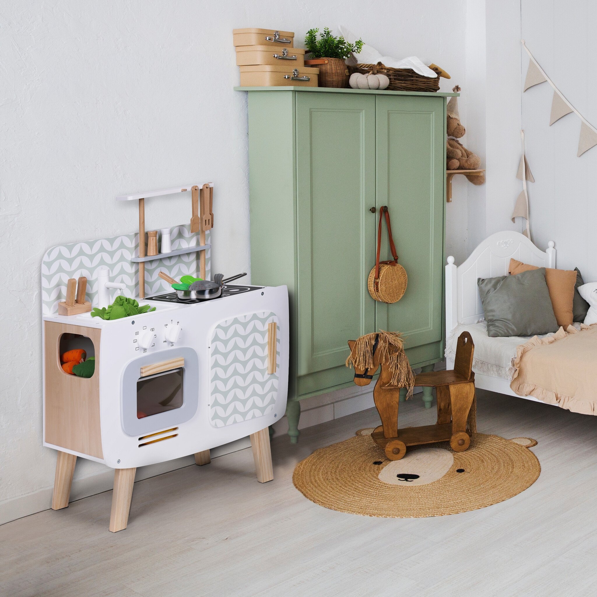 Complete Houten Speelkeuken - Met Accessoires en Werkende Onderdelen