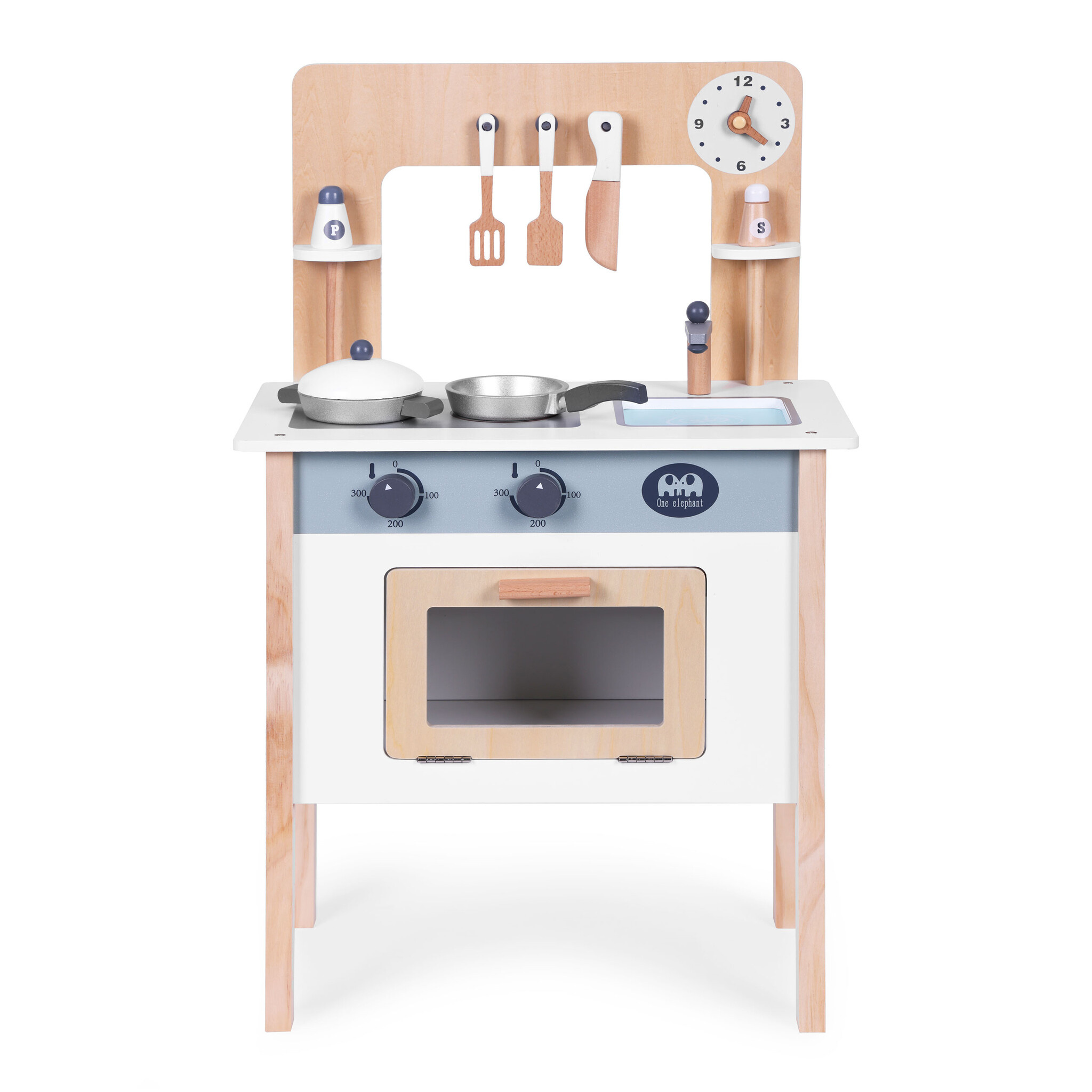 Duurzame Houten Kinderkeuken Compleet - Natuurlijk Speelplezier - Met 8 Accessoires