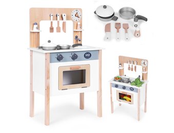 Compacte Kinderkeuken Hout - Ideaal voor Kleine Ruimtes - Met Accessoires