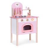 Complete Roze Kinderkeuken Set - Houten Speelgoed met 8-delige Accessoireset