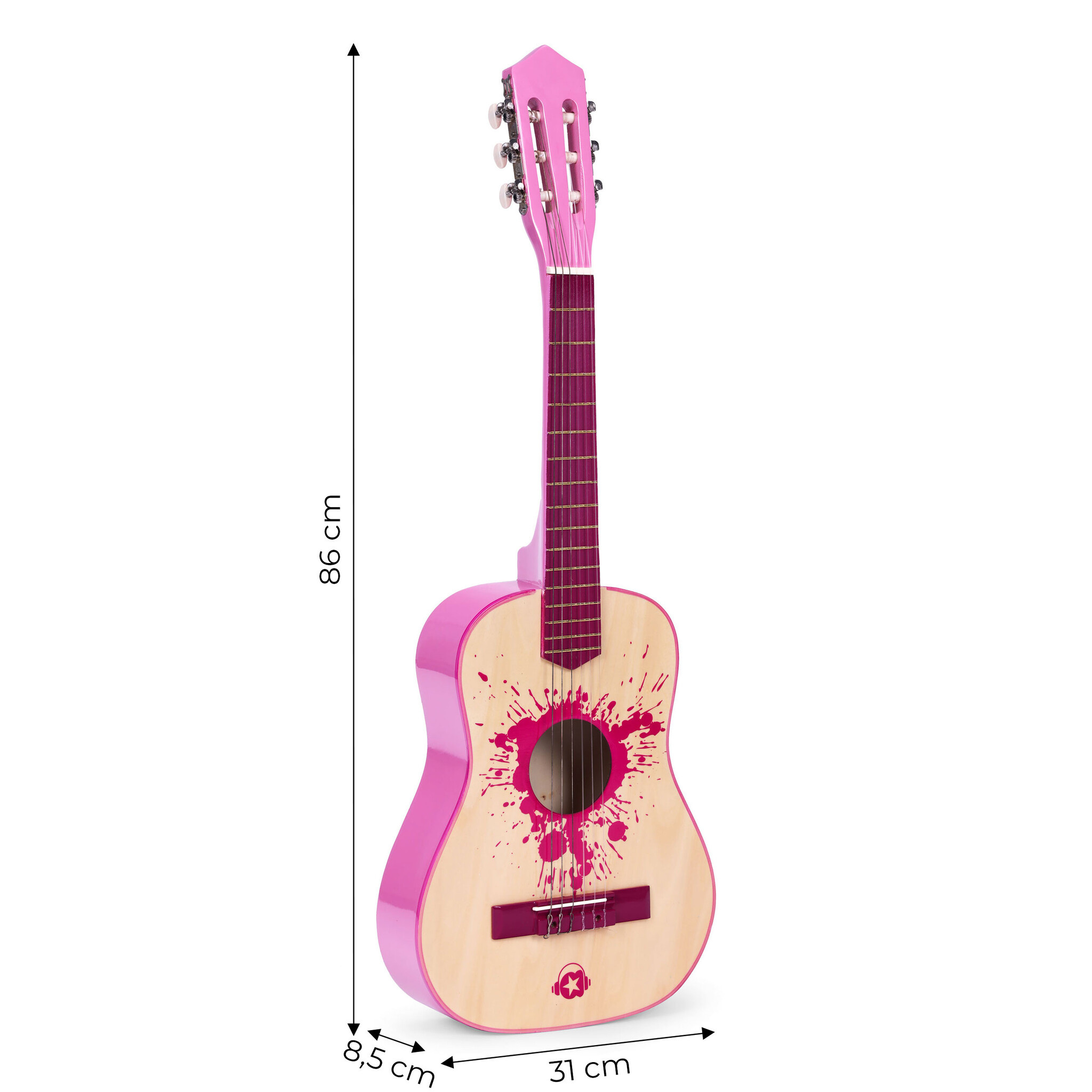 Eerste Gitaar voor Kinderen - Educatieve Houten Muziekinstrument - 3-8 jaar - Roze