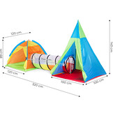 3-in-1 Kinderspeeltent Set - Iglo, Tipi & Tunnel - Binnen en Buiten Speelplezier