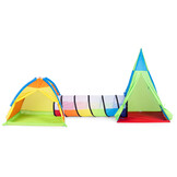 3-in-1 Kinderspeeltent Set - Iglo, Tipi & Tunnel - Binnen en Buiten Speelplezier