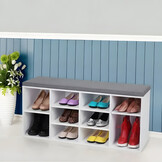 Moderne 2-in-1 Schoenenkast met Zitbank - 10 Planken - Grijs