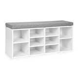 Moderne 2-in-1 Schoenenkast met Zitbank - 10 Planken - Grijs