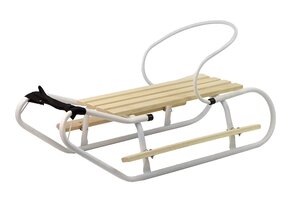 Robuuste Metalen Slee - 83 cm - Houten Zitting met Rugleuning