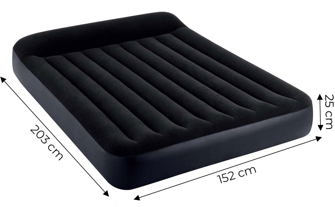 Luxe Camping Luchtbed 2P - Fluweelzacht met Hoofdsteun - Blauw
