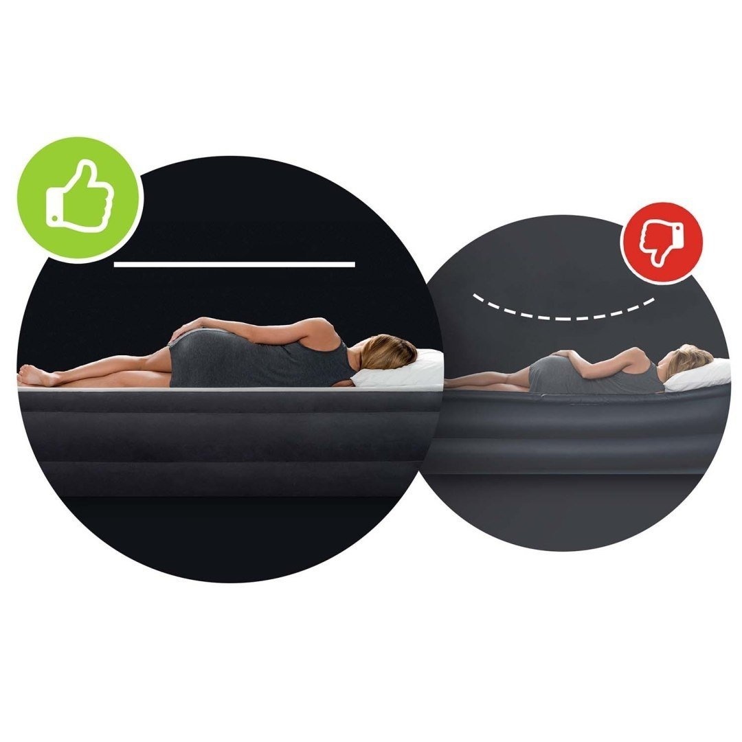 INTEX Camping Luchtbed 1-Persoons - Fluweelzacht - Automatisch Opblaasbaar