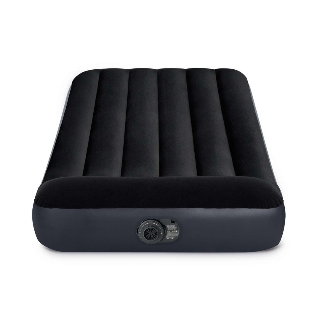 INTEX Camping Luchtbed 1-Persoons - Fluweelzacht - Automatisch Opblaasbaar