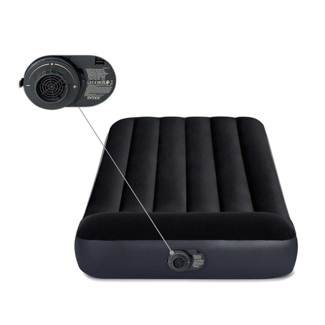 INTEX Camping Luchtbed 1-Persoons - Fluweelzacht - Automatisch Opblaasbaar