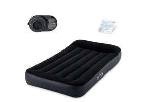 Compact Opvouwbaar Luchtbed met Pomp - INTEX Eenpersoons - Inclusief Opbergtas