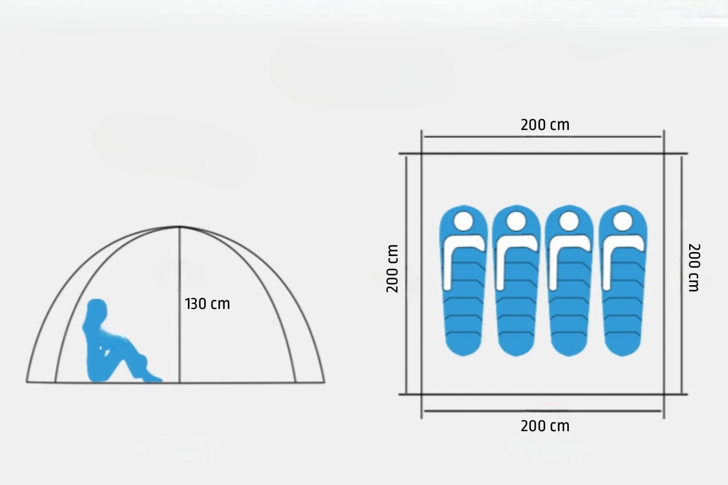 Instant tent 4p - Direct klaar voor gebruik - Extra ventilatie - Inclusief haringen