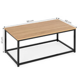 Design Salontafel Metaal - Industriële Stijl - 90x48 cm - Zwart
