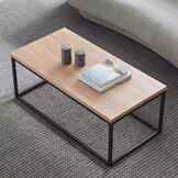 Design Salontafel Metaal - Industriële Stijl - 90x48 cm - Zwart