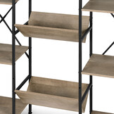 Industriële Design Boekenkast - Metaal & MDF - 11 Planken - Loft Stijl