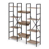 Industriële Design Boekenkast - Metaal & MDF - 11 Planken - Loft Stijl