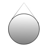 Multifunctionele Design Spiegel - Rond 80cm - Met Lederen Band
