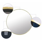 Metalen Spiegel Rond 50cm - Goudkleurig Poedercoating