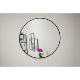 Designspiegel Rond 50cm - Zwart Metalen Rand - Scandinavische Stijl
