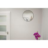 Badkamerspiegel Zwart Rond 50cm - Complete Ophangset