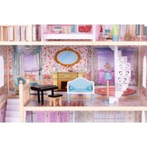 Luxe Houten Poppenhuis Villa - 4 Kamers - Complete Speelset met Meubilair