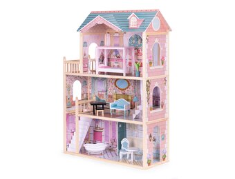 Klassiek Poppenhuis van Hout - Traditioneel Ontwerp - Inclusief Meubelpakket