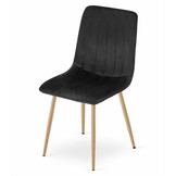 Luxe Fluwelen Design Eetkamerstoelen - Set van 2 - Zwart