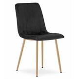 Luxe Fluwelen Design Eetkamerstoelen - Set van 2 - Zwart