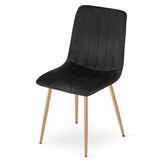 Betaalbare Design Eetkamerstoelen Set - Fluweel Zwart - 2 Stuks