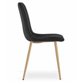 Betaalbare Design Eetkamerstoelen Set - Fluweel Zwart - 2 Stuks