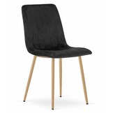 Betaalbare Design Eetkamerstoelen Set - Fluweel Zwart - 2 Stuks