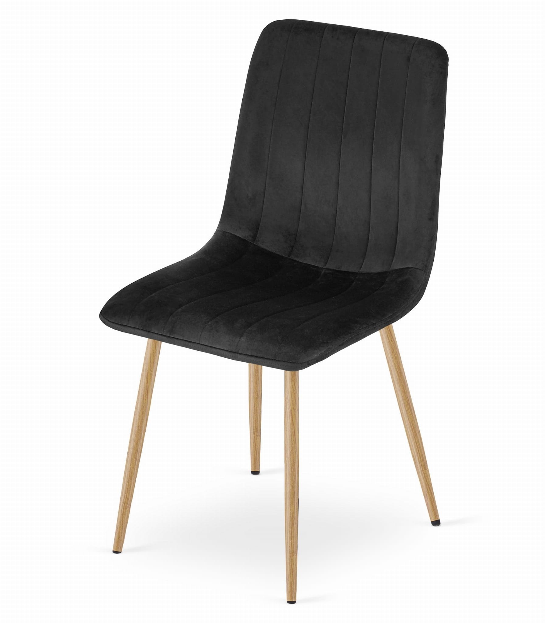 Compacte Fluwelen Eetkamerstoelen - Ruimtebesparend - 2 Stuks Zwart