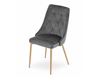 Scandinavische Eetkamerstoelen - Set van 3 - Donkergrijs Velvet Design