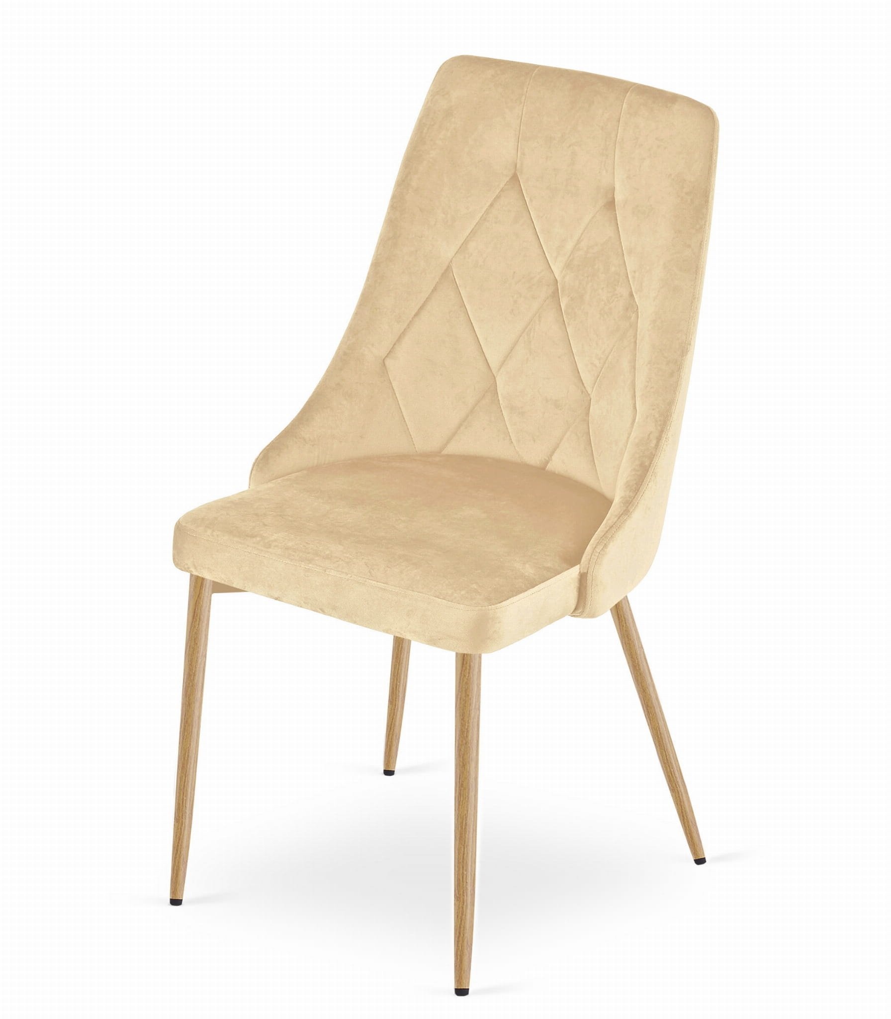 Veelzijdige Eetkamerstoelen - Set van 3 - Beige Fluweel - Woon/Eetkamer