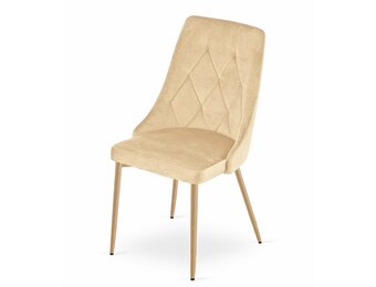 Voordelige Set Eetkamerstoelen - 3 Stuks - Beige Fluweel - Modern Design