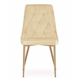 Velvet Eetkamerstoelen Compleet - 4-delige Set - Beige Fluweel
