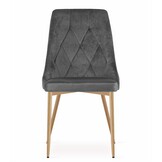 Complete Eetkamer Stoelen Set - 4x Velvet Stoelen Donkergrijs Modern