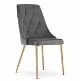 Complete Eetkamer Stoelen Set - 4x Velvet Stoelen Donkergrijs Modern