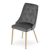 Voordelige Design Eetkamerstoelen Set - 4 Grijze Velvet Stoelen