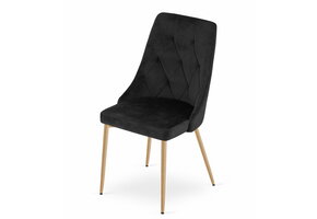 Design Eetkamerstoelen Set - 2 Zwarte Fluwelen Stoelen met Ergonomisch Design