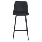 Luxe Fluwelen Barkrukken Set - 4 Design Barstoelen - Zwart
