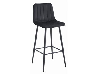 Luxe Fluwelen Barkrukken Set - 4 Design Barstoelen - Zwart