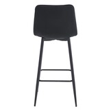 Ergonomische Keuken Barkrukken - 4x Zwart Fluweel - Moderne Stijl