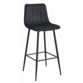Ergonomische Keuken Barkrukken - 4x Zwart Fluweel - Moderne Stijl