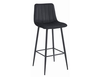 Ergonomische Keuken Barkrukken - 4x Zwart Fluweel - Moderne Stijl